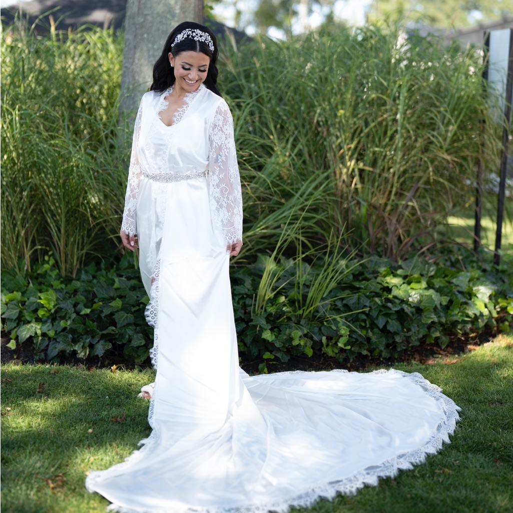 Le El New York Wedding Robe And Slip Dress